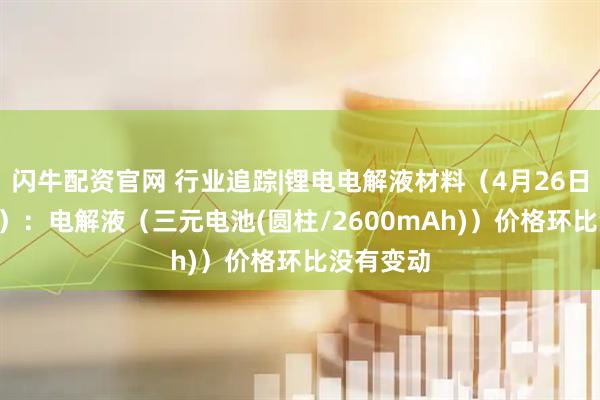 闪牛配资官网 行业追踪|锂电电解液材料（4月26日-5月2日）：电解液（三元电池(圆柱/2600mAh)）价格环比没有变动